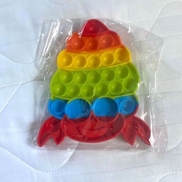 New in Packaging Hermit Crab Rainbow Push Pop Pop It Fidget Toy 6 inches  - Picture 4 of 5
